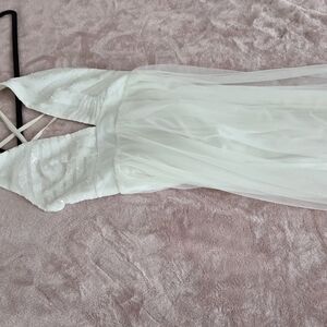 Elegant White Halter Dress